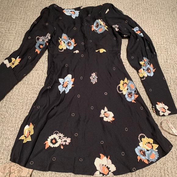 NWT Free People Sunshadows mini floral dress 2 - Picture 2 of 8